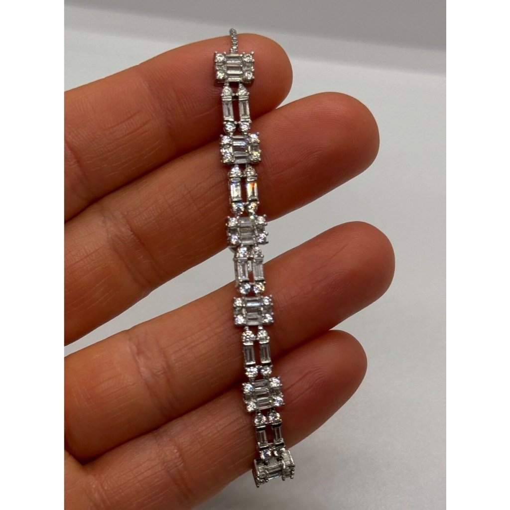 925 Sterling Silver Cz Bracelet